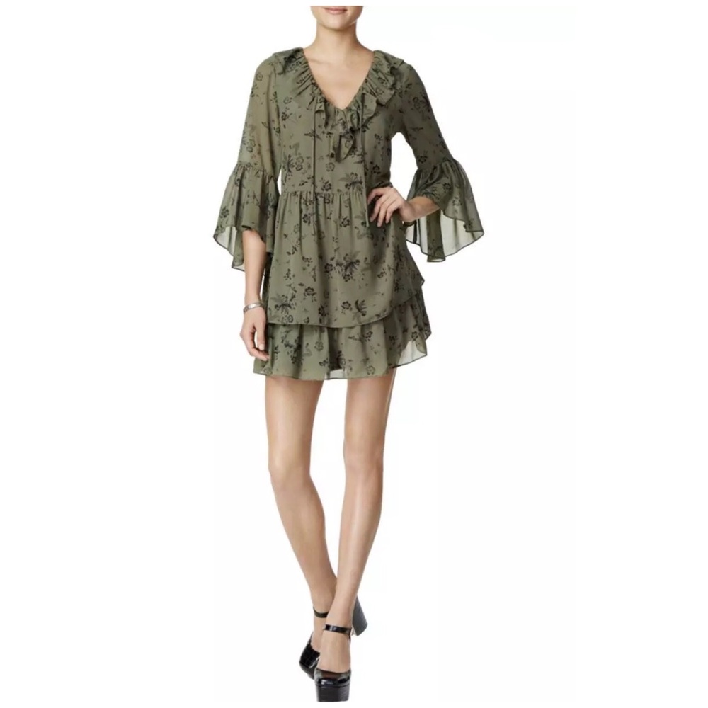 KENSIE FLORAL PRINT RUFFLE DRESS - Picture 2 of 4